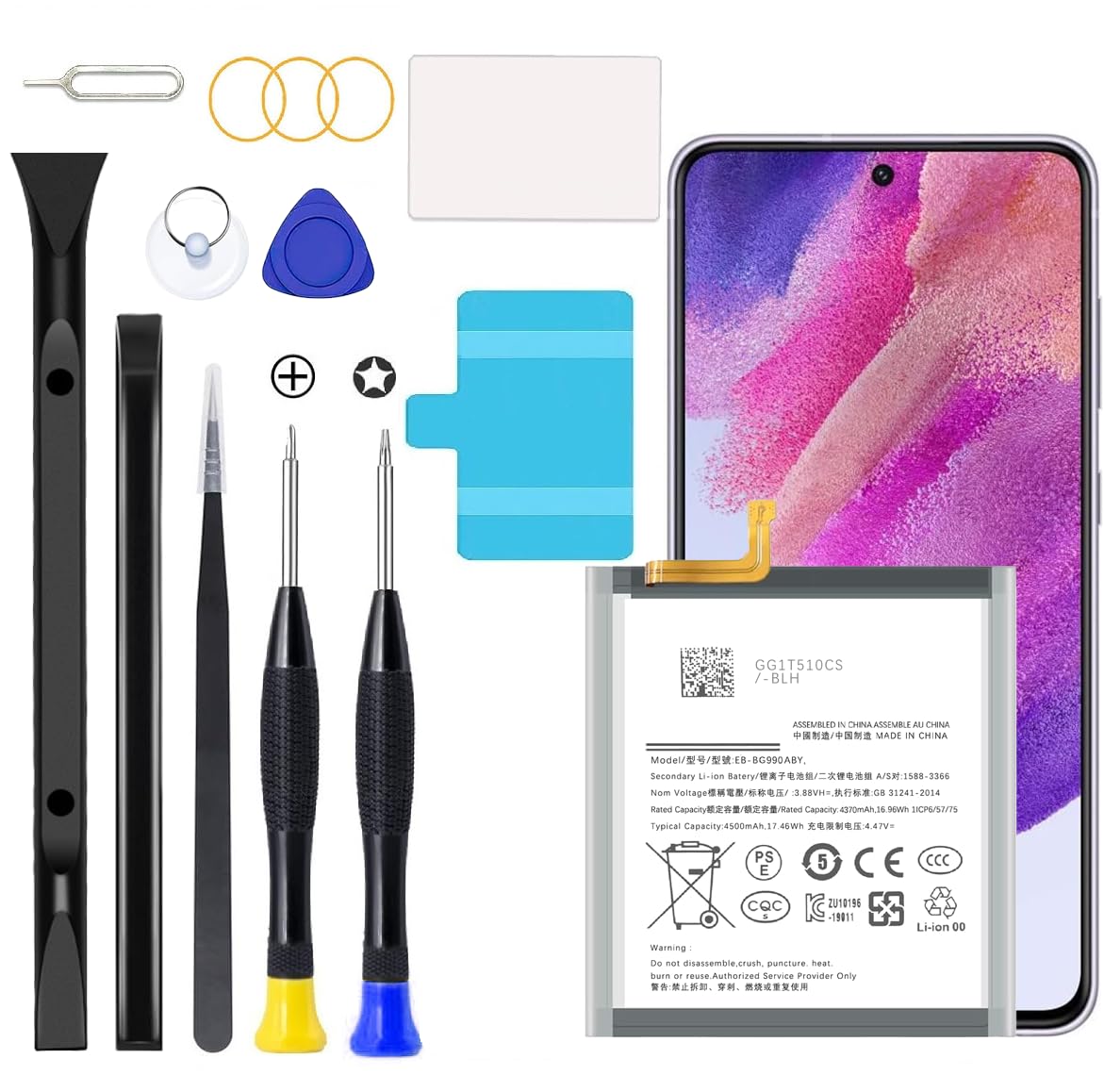 Galaxy S21FE Battery,2025 New Upgraded Battery for Samsung Galaxy S21 FE 5G SM-G990U|SM-G990B with Full Remove Repair Tool Kit