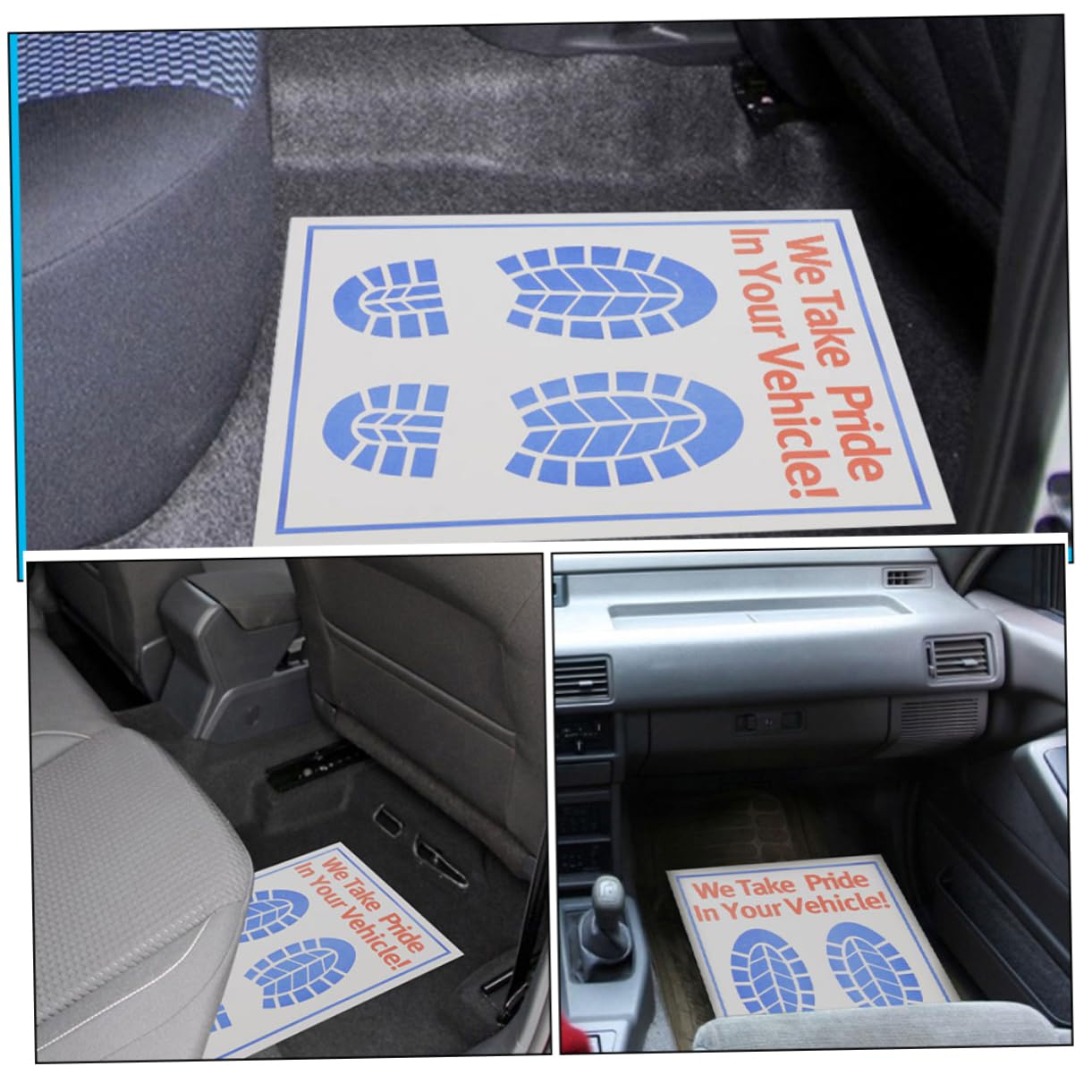 Amosfun 60pièces Tapis de Sol Jetables pour Voiture Tapis de Sol Blancs Papier Protection Temporaire pour Nettoyage et Entretien Automobile