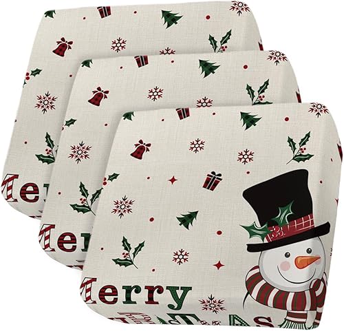 Miniatura 9 de Fundas de cojín para sofá de Navidad con diseño de muñeco de nieve rosa, funda elástica para sofá con parte inferior elástica, fundas de sofá