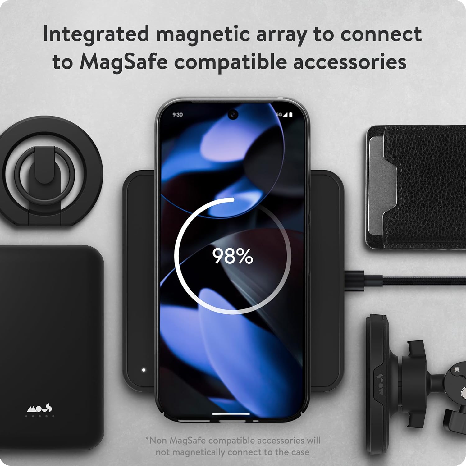 Mous for Google Pixel 9 Case Clear MagSafe Compatible - Super Thin - Crystal Clear & Slim Design