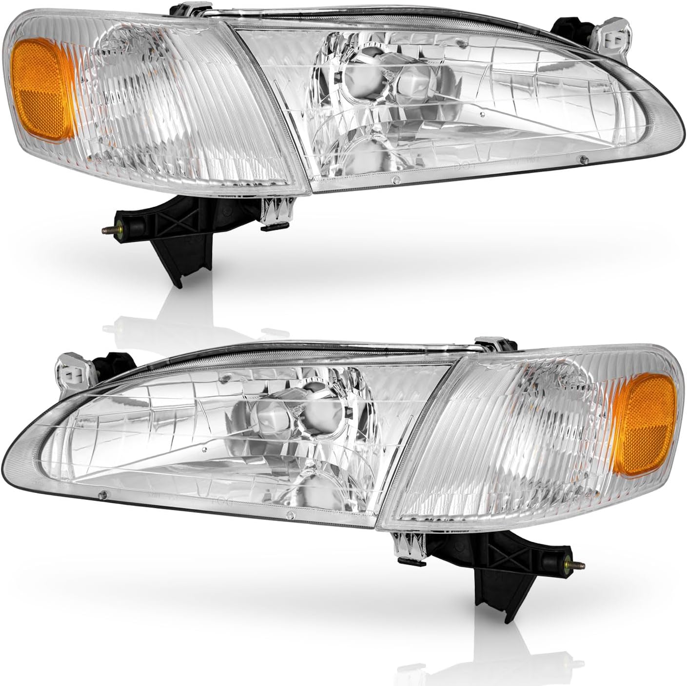 2011 Chevy Impala Headlight Replacement Headlights Assembly For 2000-2005  Chevy Impala - Black Housing Amber Reflector Pair Chevy Impala Headlights, image size:1409x1406