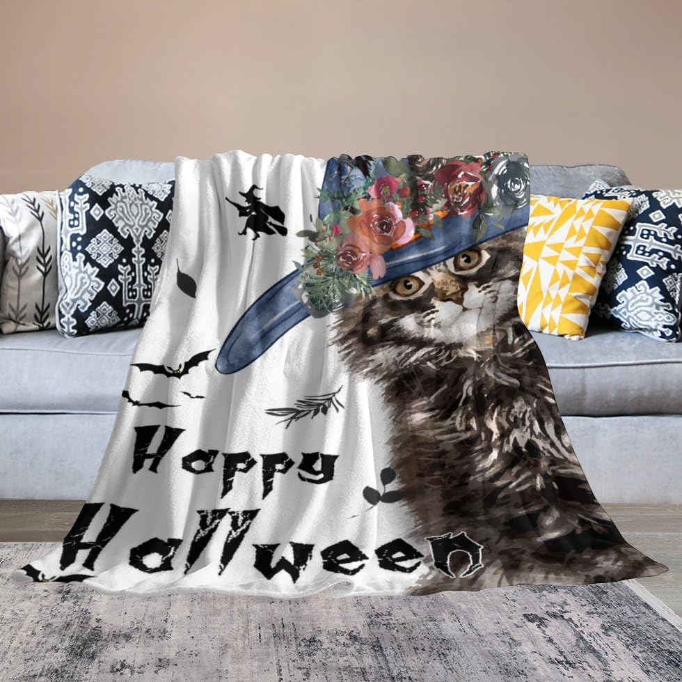 Couverture lit Halloween chat noir pour des nuits douillettes en famille - 6