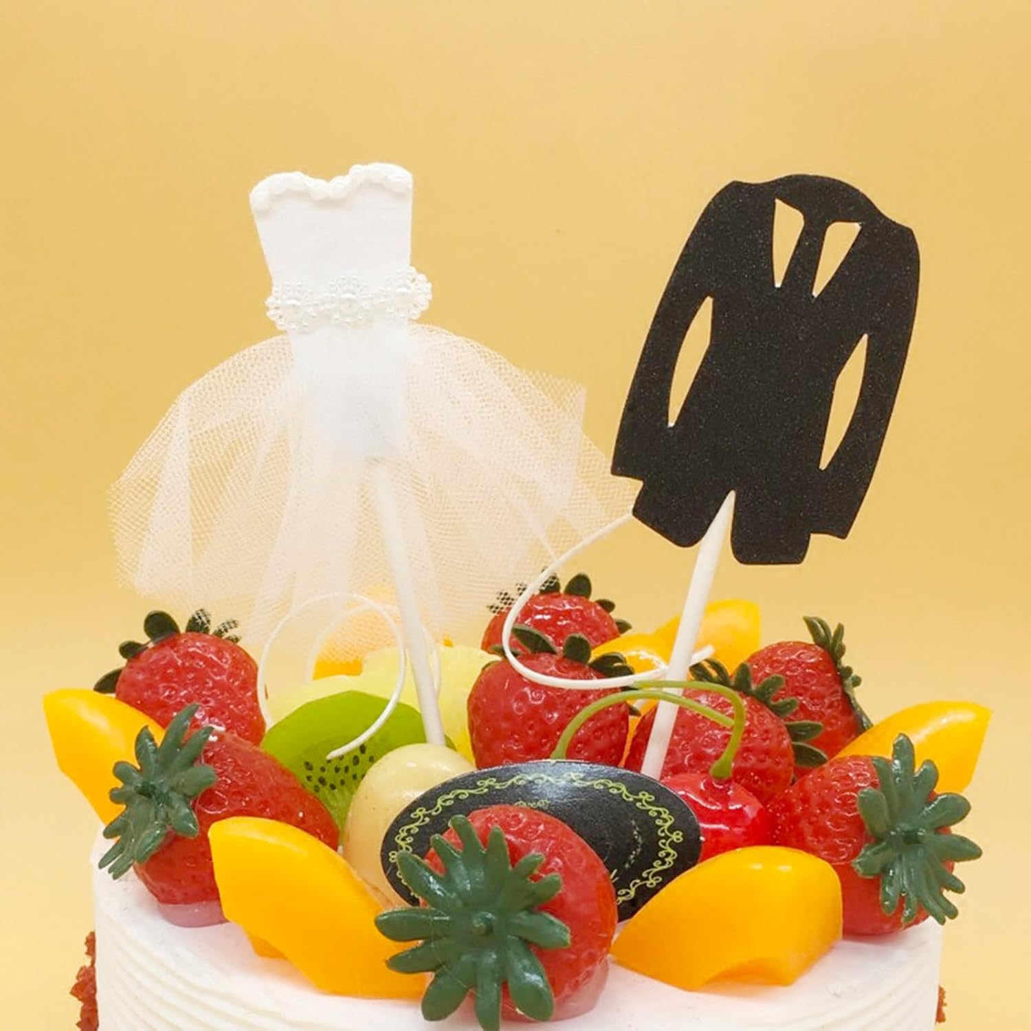 Bride and Groom Suit Cupcake Toppers Wedding Cupcake Picks