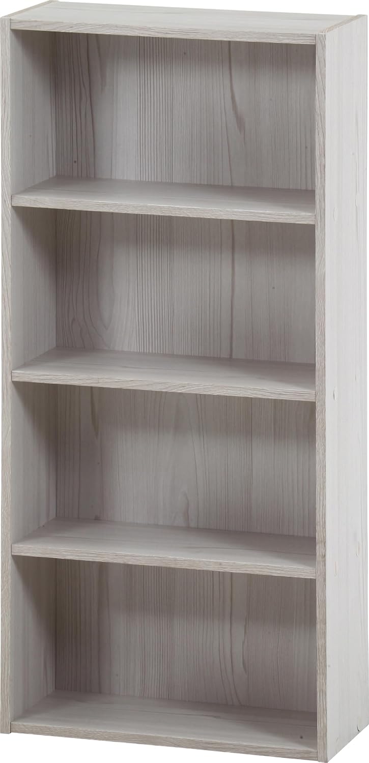 Fuji Boeki 43870 Comic Rack, Bookcase, 4 Tiers, CD & DVD Storage, Fixed Shelf, Width 16.4 x Depth 7.3 x Height 35.0 inches (41.8 x 18.5 x 89 cm), White Wash, Assembled Product