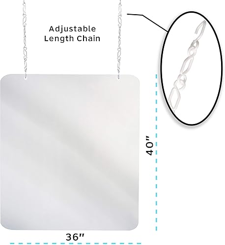 Miniatura 3 de Alpine Industries Protector de estornudos de plexiglás – Escudo acrílico colgante – Barrera protectora resistente – Escudo protector de estornudos