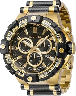 Men's Bolt 54mm Stainless Steel, Carbon Fiber Quartz Watch, Gold (Model: 38143)