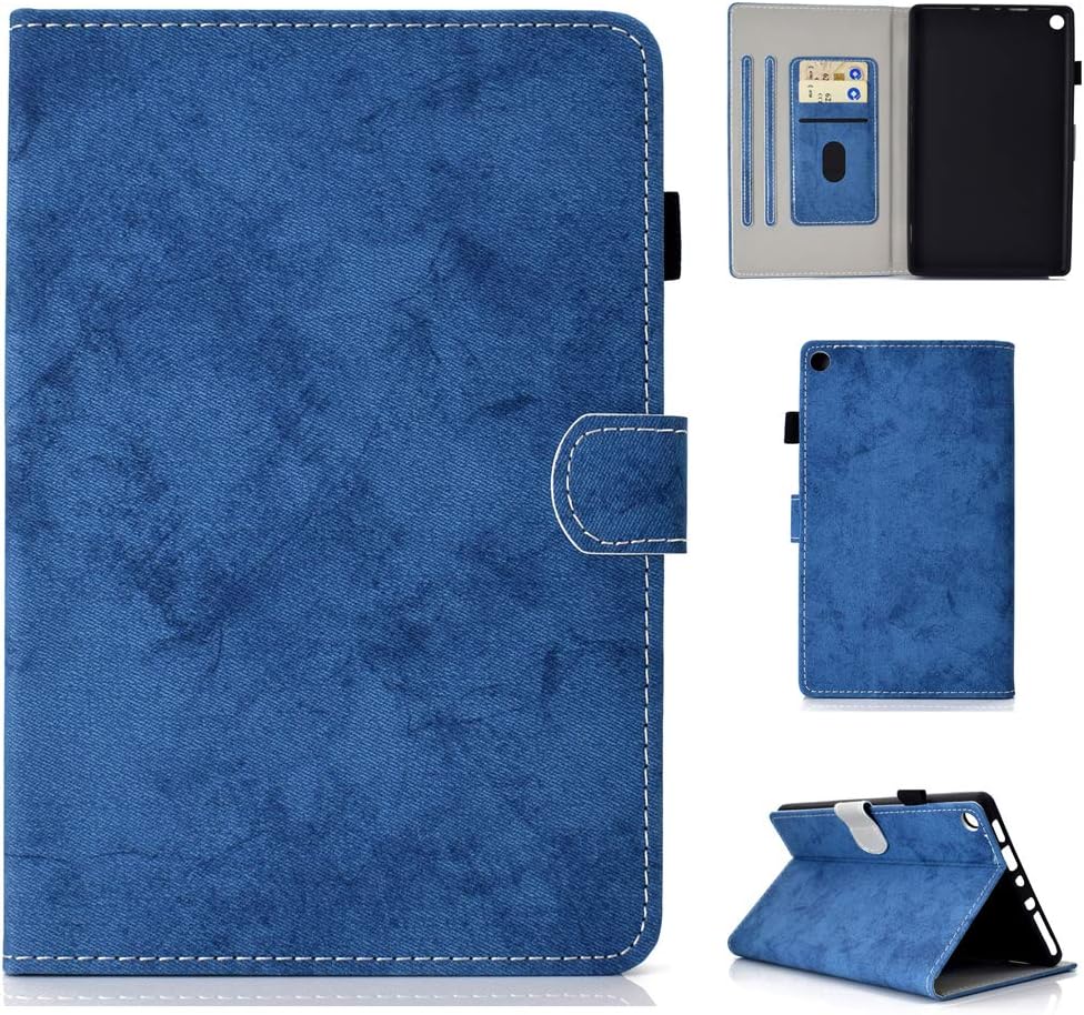 LMFULM® Case for Amazon Kindle Fire HD8 2016/2017 (8.0 Inch) PU Magnetic Leather Cover Sleep/Wake Function Stent Function Holster Flip Cover for Kindle Fire HD8 Tablet PC Blue LMFULM® Case for Amazon Kindle Fire HD8 2016/2017 (8.0 Inch) PU Magnetic Leather Cover Sleep/Wake Function Stent Function Holster Flip Cover for Kindle Fire HD8 Tablet PC Blue