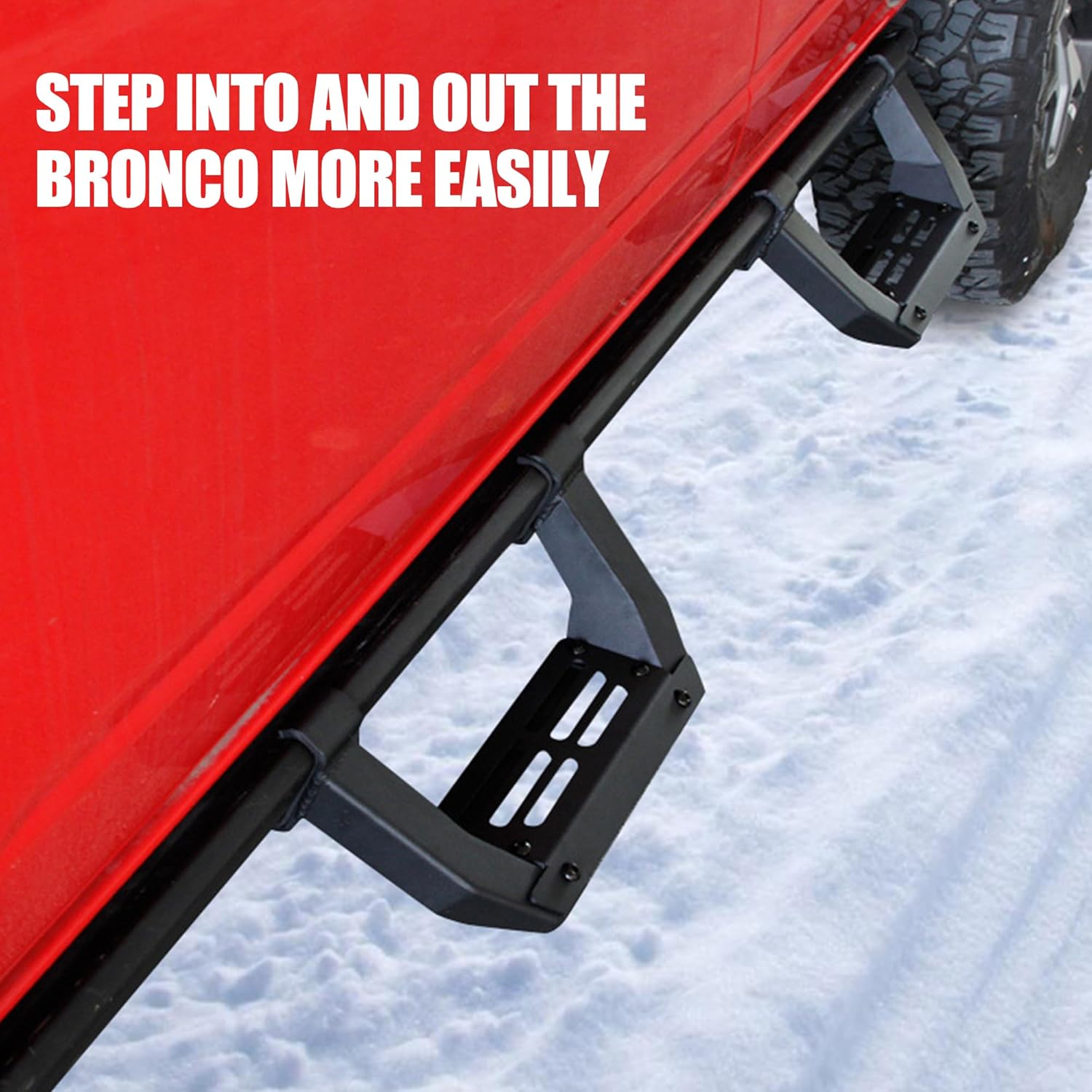 Drop Side Steps Compatible with 2021-2024 Ford Bronco 2 4 Door Steps Add on OEM Rock Rails Running Boards Replacement for Drop Steps for Ford Bronco Exterior Accessories