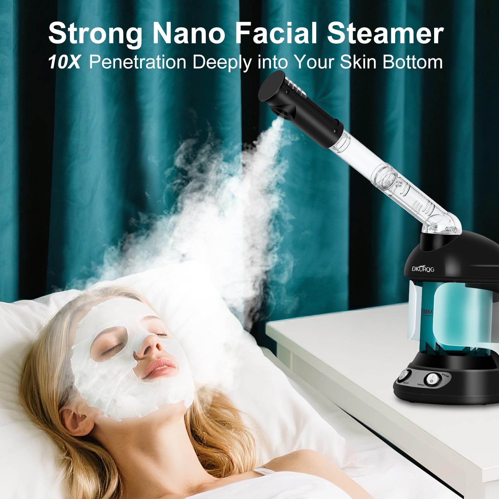Facial Steamer with Extendable 360° Rotating Arm