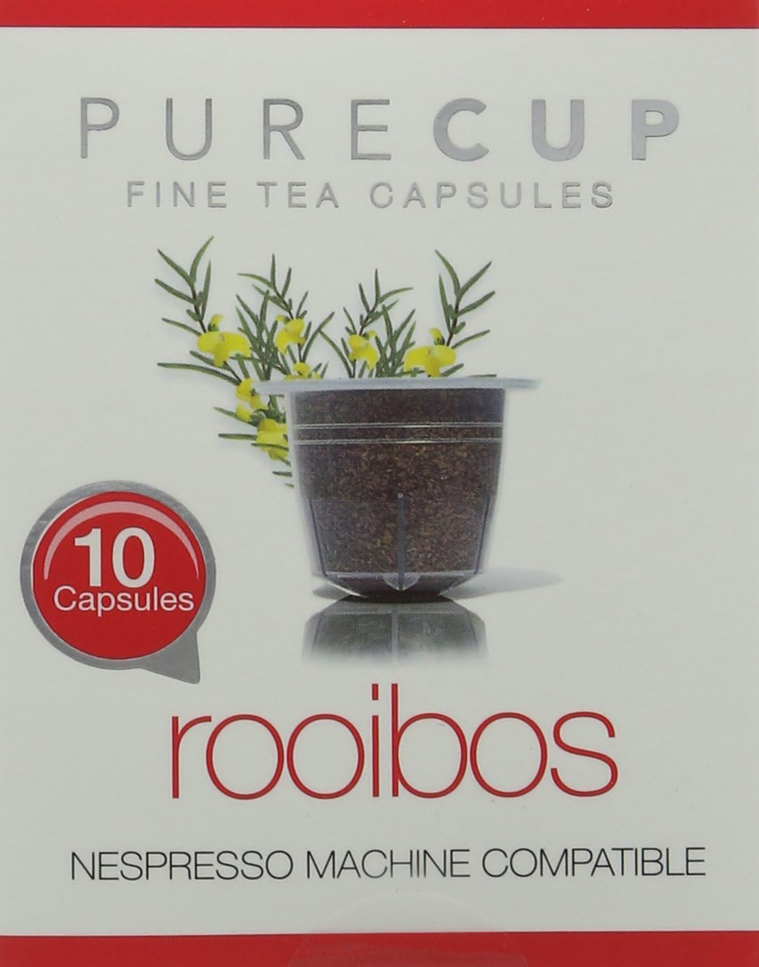 Purecup Rooibos Tea 10 Nespresso Compatible Capsules (Pack of 6, Total 60 Capsules)