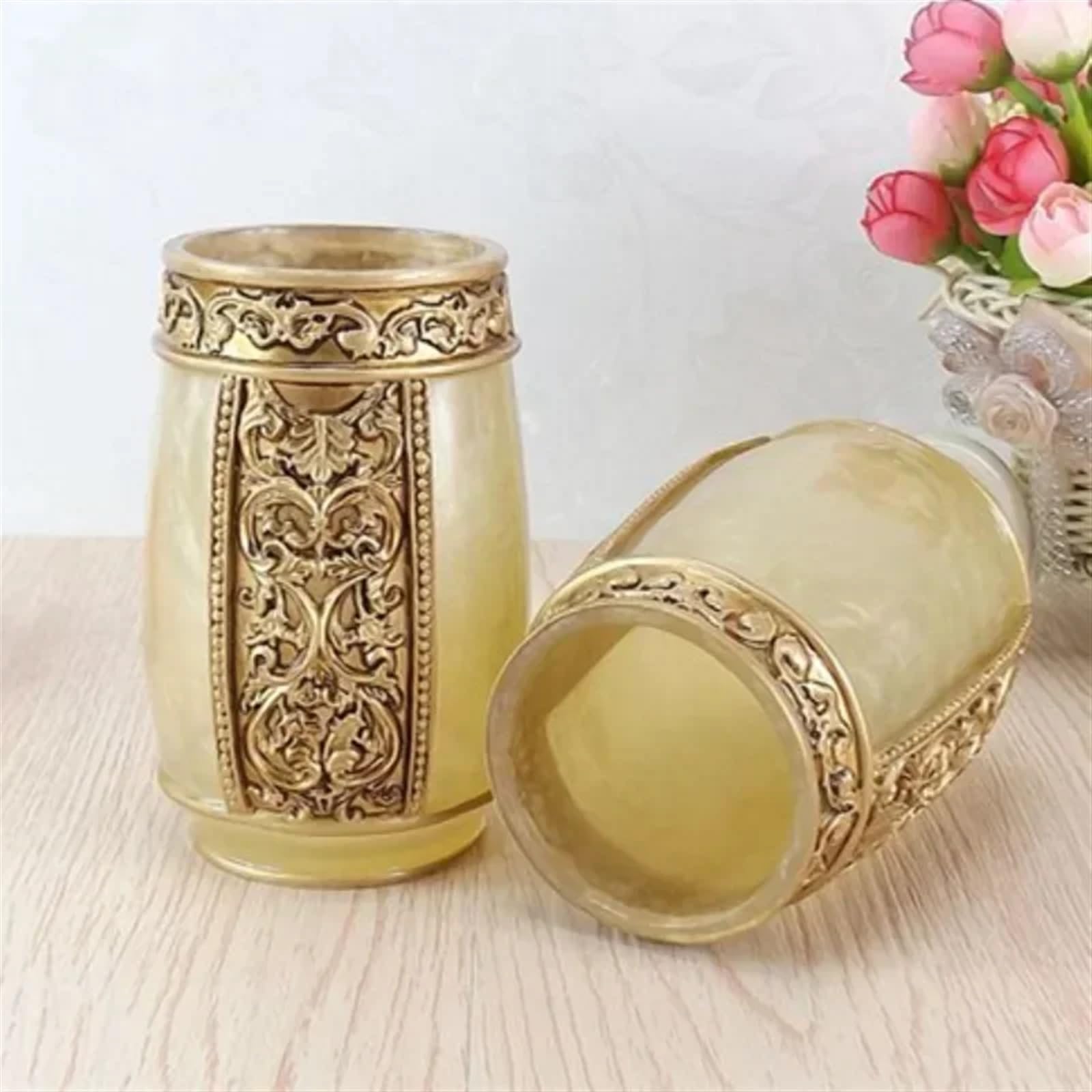 Conjunto De Accesorios De Baño Juego de accesorios de baño, conjunto de regalo, conjunto de baño de resina, jabonera, soporte for cepillo de dientes, accesorios de Ducha Accesorios Baño Set Completo(Y