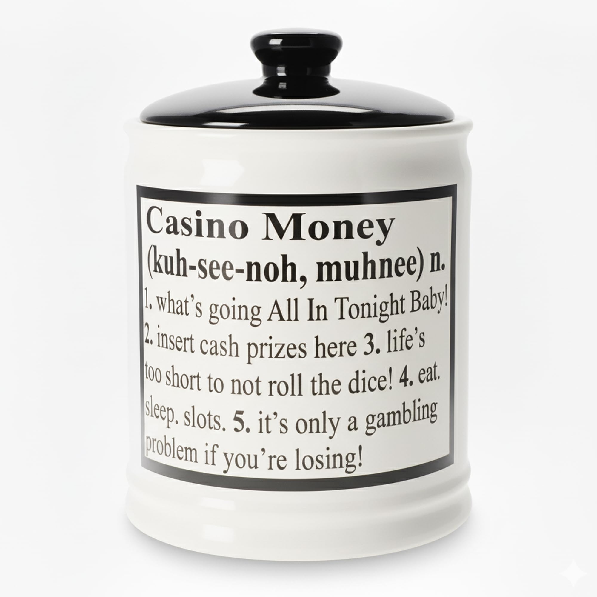 Cottage Creek Casino Money Jar | Definition Casino Piggy Bank with Gift Box | Gifts | Slots | Casino Party Decorations