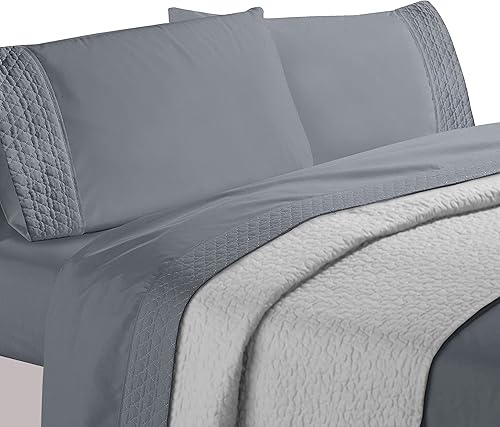 Miniatura 2 de Elegant Comfort Lujoso juego de sábanas acolchadas de 4 piezas, caja de regalo, calidad egipcia de 1500 hilos, suave, resistente a las arrugas,