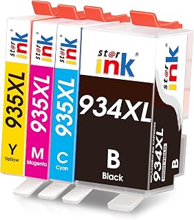 Starink 935XL 934XL Ink Cartridges Replacement for HP 934XL 935XL for HP Officejet Pro 6230 6830 6815 6812 6835 6820 (Black Cyan Magenta Yellow,4-Pack)