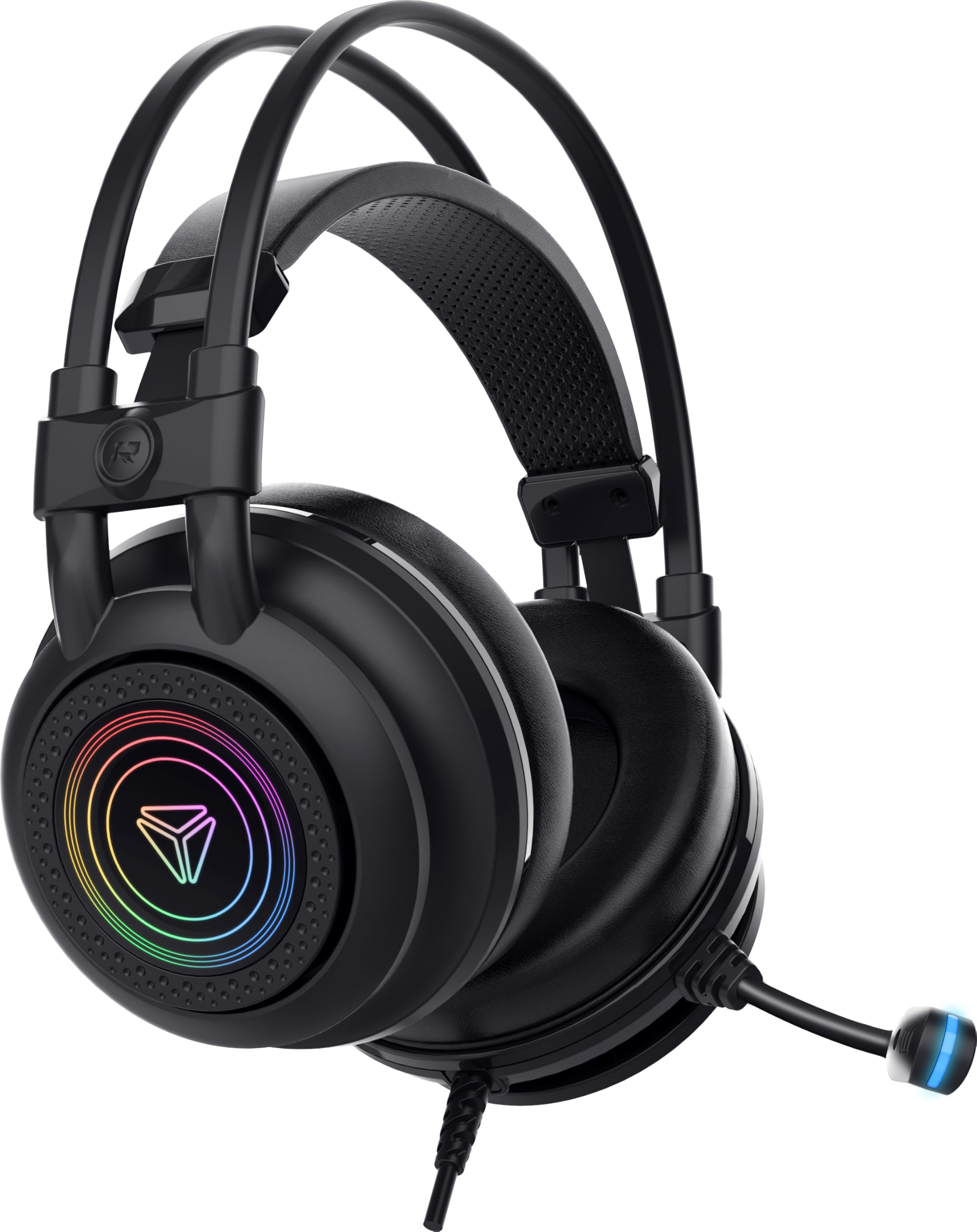 Yenkee Auriculares Gaming USB con Sonido Envolvente 7.1, Micrófono, Iluminación LED, 2,4 m