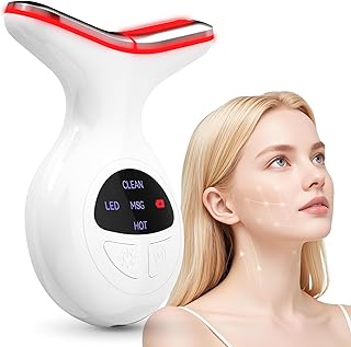 Red Light Therapy for Face, Multifunctional Face Massager with Micro-Current, LED Light Therapy &