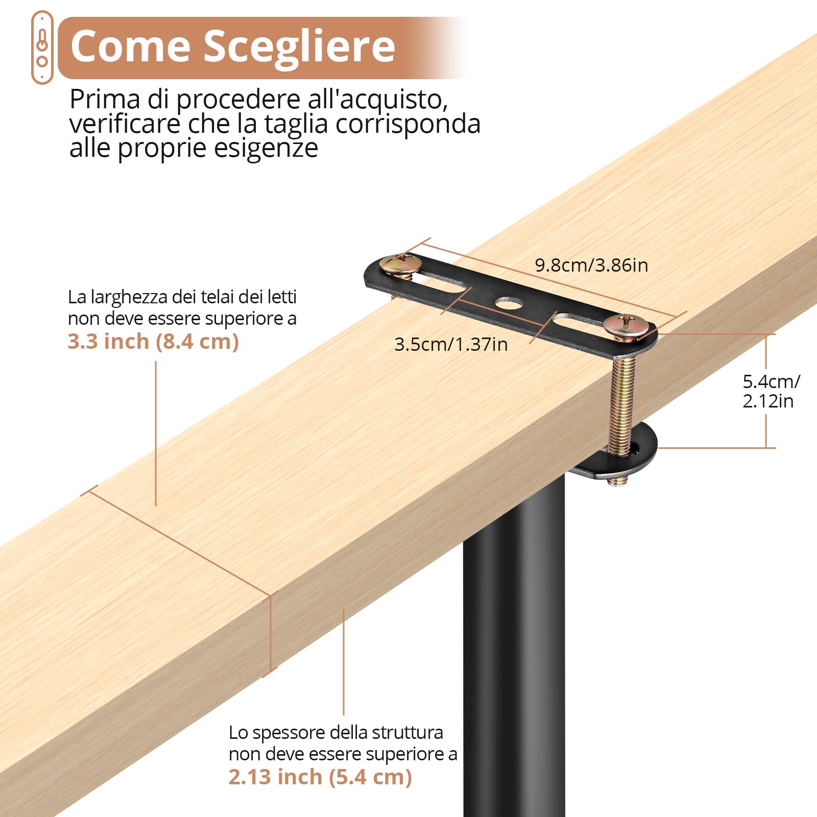 Kamtop 4 pz Piedi per Letto Piedini Regolabili da 18-32cm Gambe per Mobili in Acciaio Capacità di carico 500 lb Protezione e Stabilità per Mobili Gambe per Letto Tavolo Divani Nero