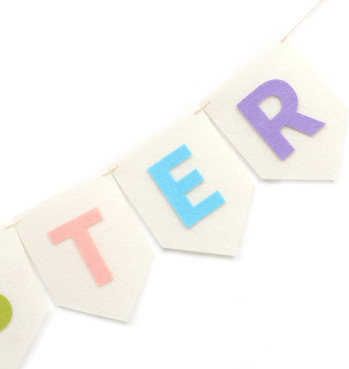 Felt Happy Easter Banner - Pastel Happy Easter Garland, Easter Bunny Bunting, Easter Decoration for Mantel, Wall