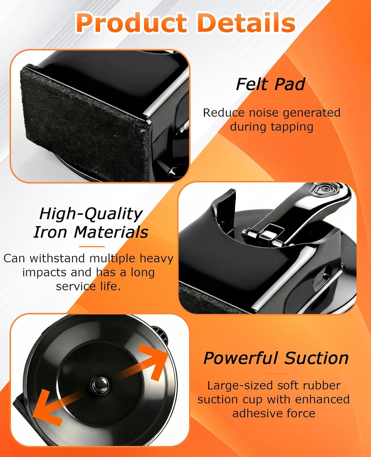 2.0 Upgraded Heavy Duty Floor Gap Fixer Tool & Enhanced Suction Cup, Metal Plank Grabber for Multiple Smooth Surfaces Floor, No Nano Adhesive Pads Required, with Hammer & Gloves