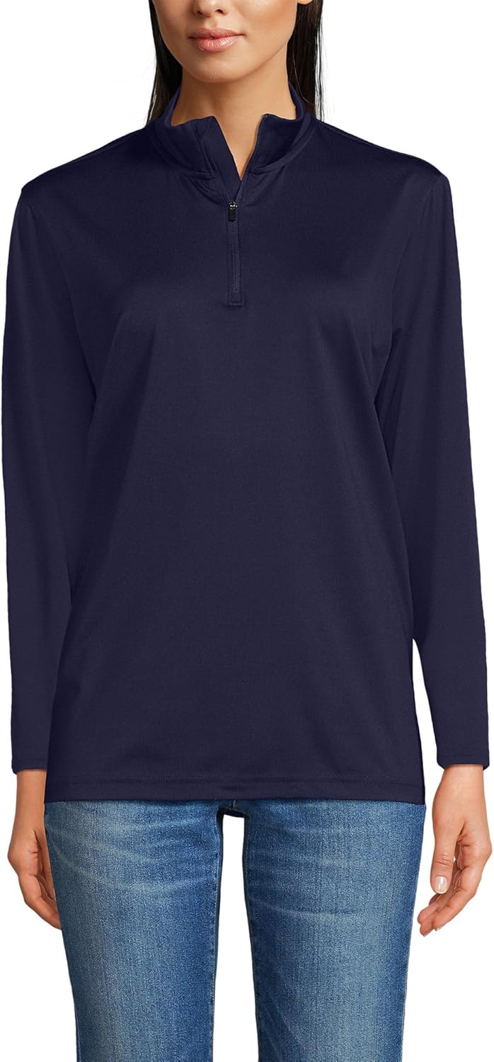 Lands' End Unisex Rapid Dry Quarter Zip Pullover
