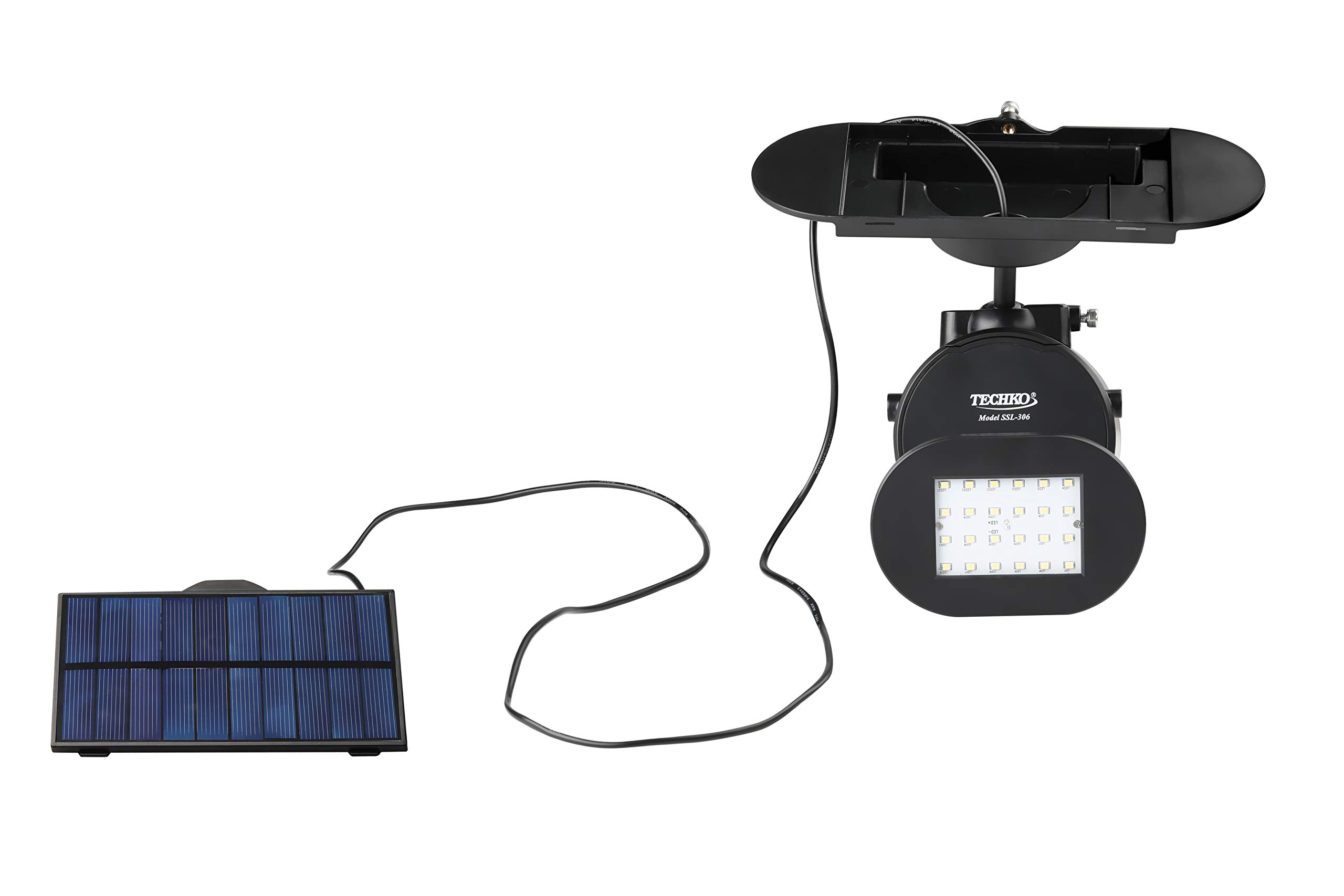 TECHKOSSL-306 Solar Security Light, Black