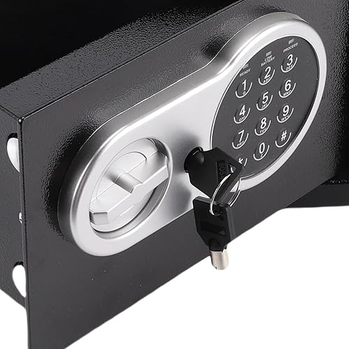Miniatura 5 de Hyuduo Mini caja fuerte, caja de seguridad electrónica con contraseña digital y llaves de respaldo, caja de seguridad de acero antirrobo para viajes
