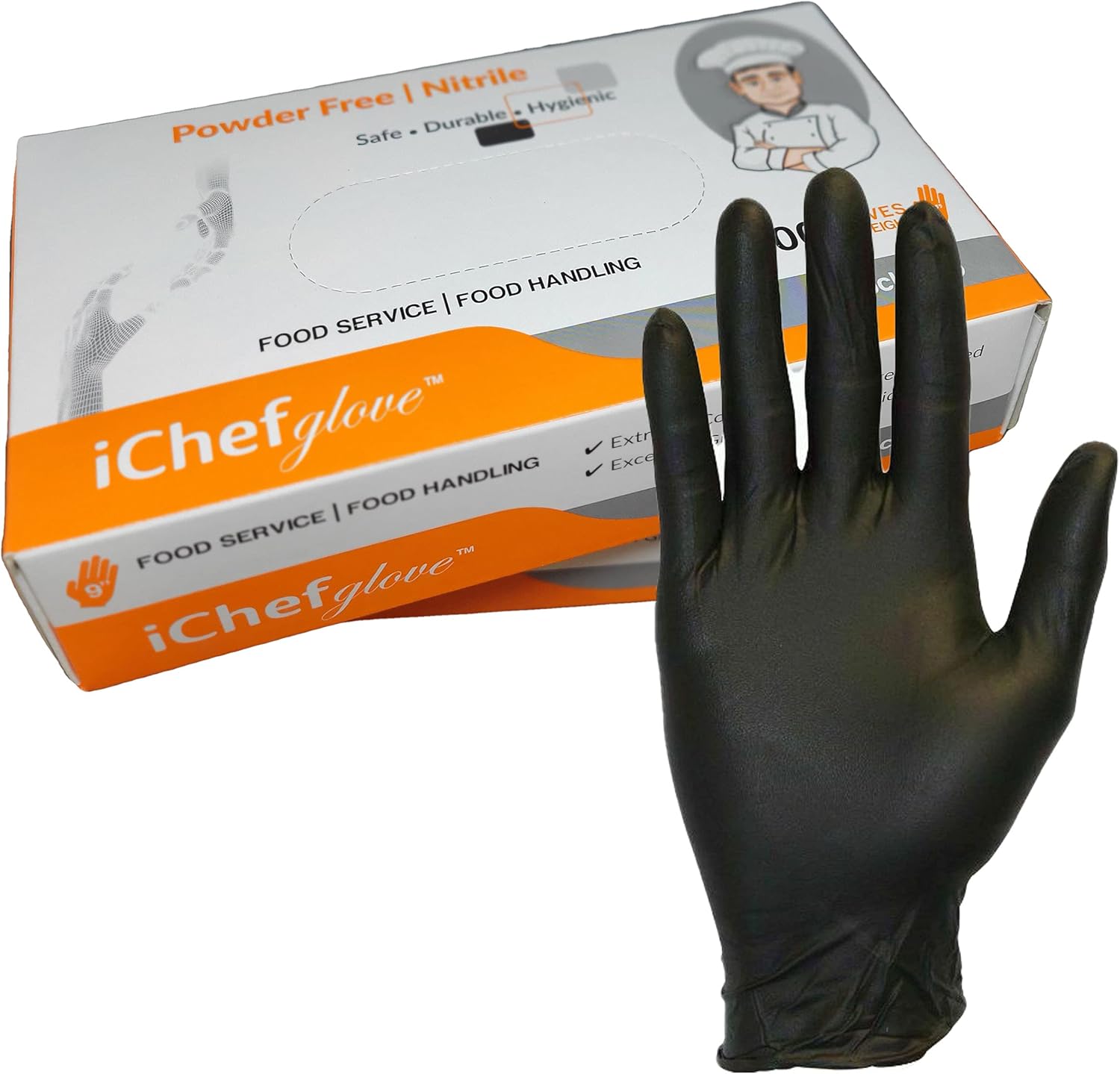 Food Service Food Handling Nitrile Gloves Black Powder Free