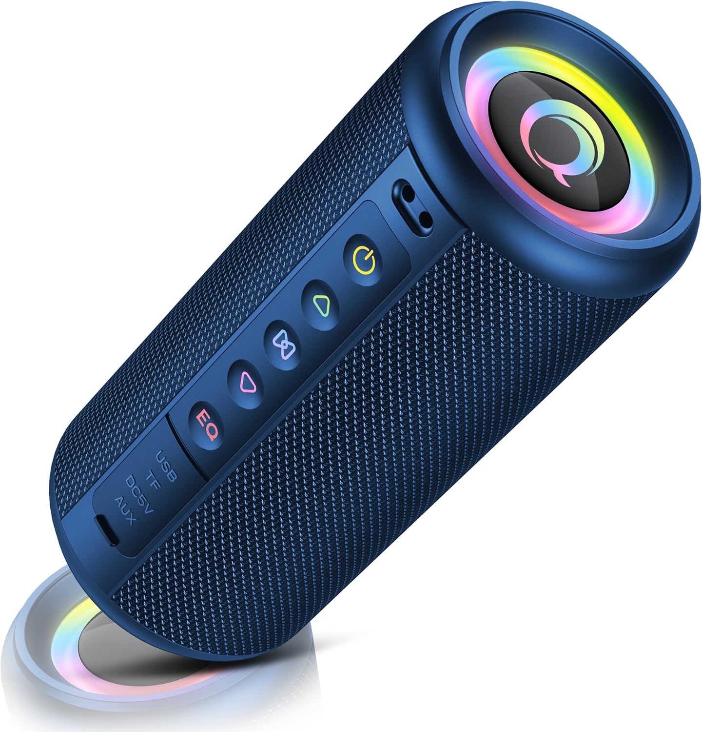 Cassa Bluetooth Portatile Potente 20W, Altoparlante bluetooth 5.4 con 3 modalità EQ, 15 Ore di Autonomia, Luci RGB, IPX5 Impermeabile Speaker Supporto TWS, Micro-Con, AUX/TF Card per Esterno Festa Blu