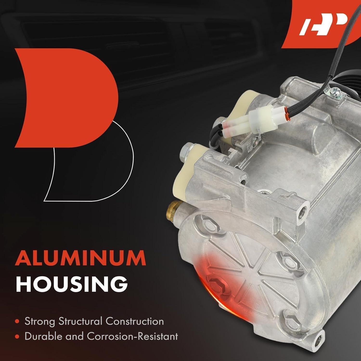 A-Premium A/C Compressor with Clutch Compatible with Mitsubishi Eclipse 3.8L 2006-2010, Eclipse 2012, Galant 3.8L 2004-2009, Endeavor 2004-2008/2010-2011, with 6-Groove Pulley