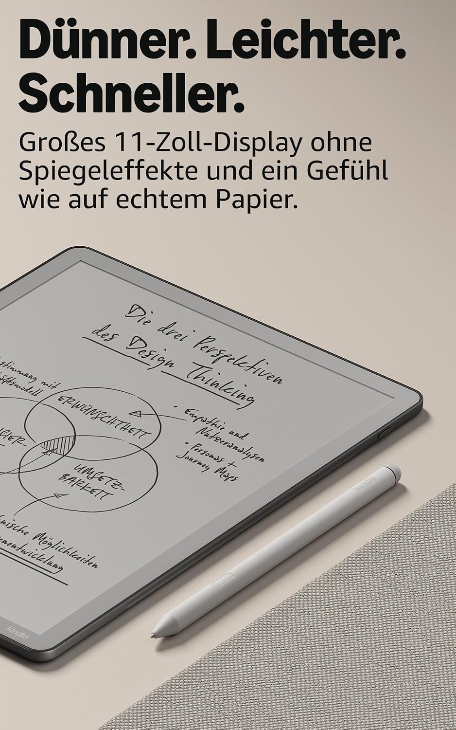 Amazon Kindle Scribe ohne Frontlicht 16 GB (neueste Generation) – 11-Zoll-Display – Dünner - Mise en situation et utilisation