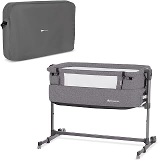 Kinderkraft Cuna Colecho 2 en 1 NESTE UP, Ajustable, Plegable, Accesorios, Gris Mezcla