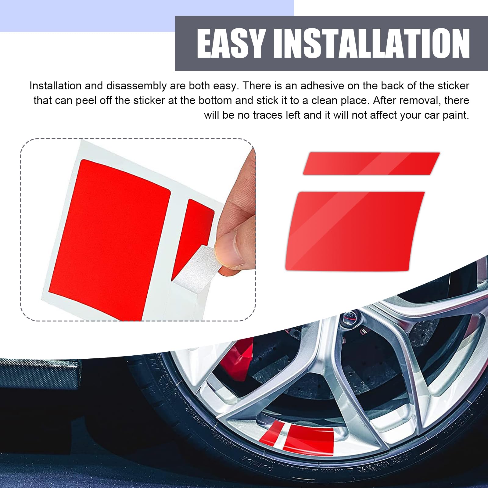 Car Rim Sticker Waterproof Rim Decals Car Wheel Rim Decals - 6 PC Reflective Stripes ...
