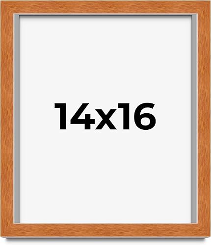 Miniatura 216 de Marco marrón de 18 x 24 pulgadas, marco de madera maciza de nuez de miel, ancho de moldeo de 0.875 pulgadas, profundidad de rabo de 0.875 pulgadas