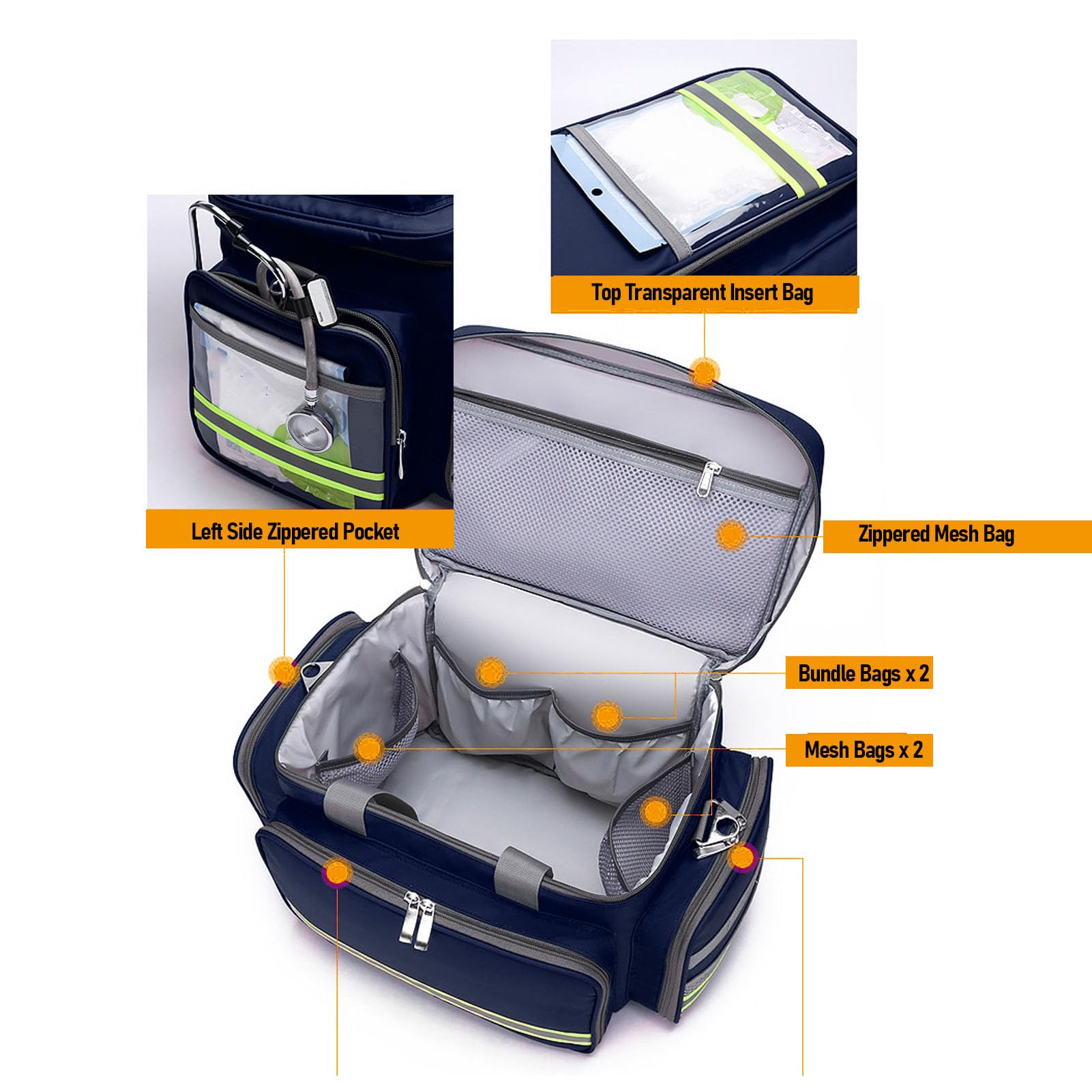 Yunseity Regenfeste Notfall-Werkzeugtasche aus Oxford-Stoff mit Vielseitiger Aufbewahrung, Tragbare Tasche mit Mehreren Taschen Zum Organisieren von Outdoor-Vorräten auf Camping-Wanderausflügen