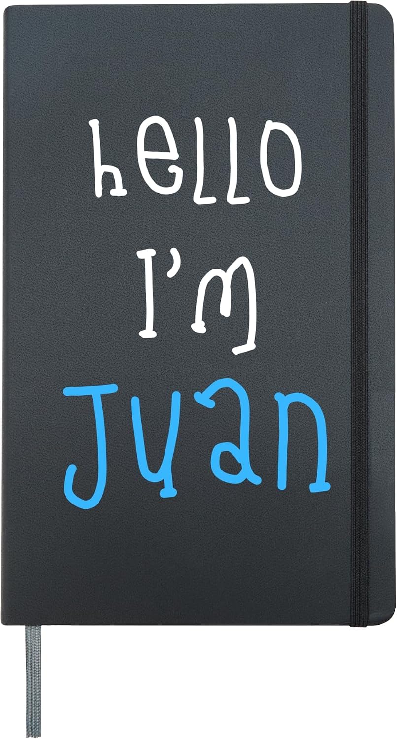 Hello I'm Juan. Cute Funny Slogan Outfit for Boys Toddlers Hardcover Journal, Black