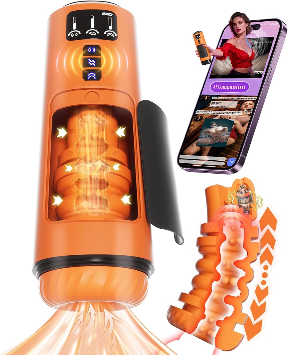 Male Masturbator Sex Toys for Men, Male Masterbator with APP Control 7Thrusting &7Vibrating & 3Sucking Modes, AI Sync Mens Sex Toy Deepen Sleeves Pocket Pussy Adult Sex Toys Penis Pump Blowjob Stroker