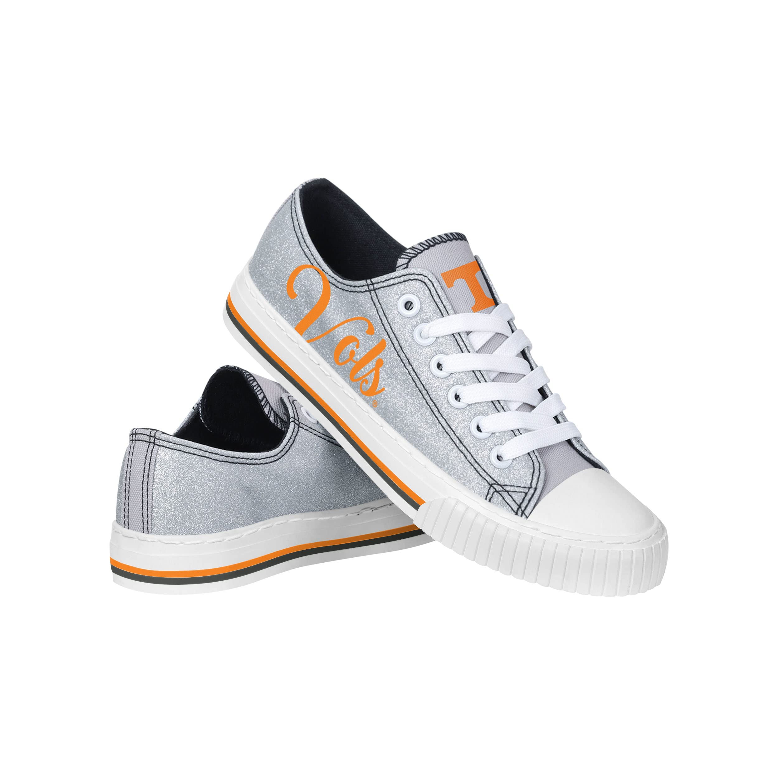 FOCO Tennessee Volunteers NCAA Womens Color Glitter Low Top Canvas Shoes - 7