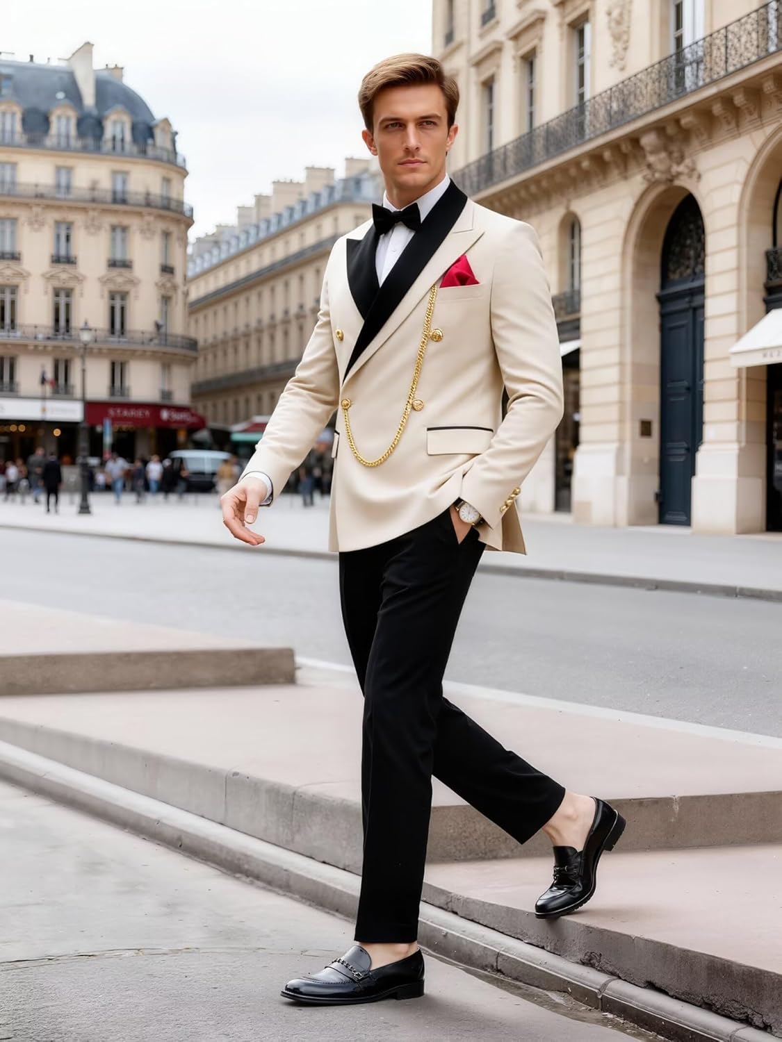 Men's 2 Piece Double Breasted Suits Tuxedo for Men Slim Fit Suit Formal Wedding Prom - Image 2