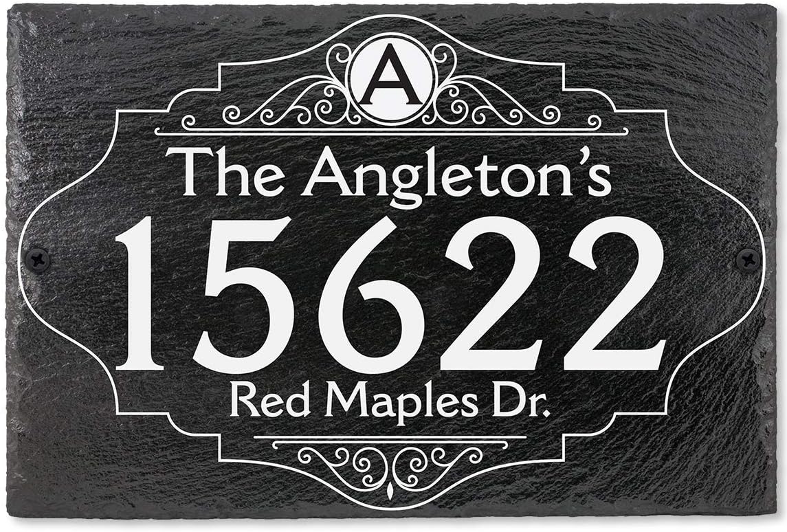 Slate Address Plaques - Customized Wall Plaque House Address Plaque for Outside - Personalized Address House Plaque Home Address Signs for House