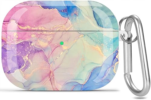 Funda para Airpods Pro de 21 generación Marble 201920222023, bonita funda protectora impresa de piel dura para mujeres y niñas para Apple iPod Pro