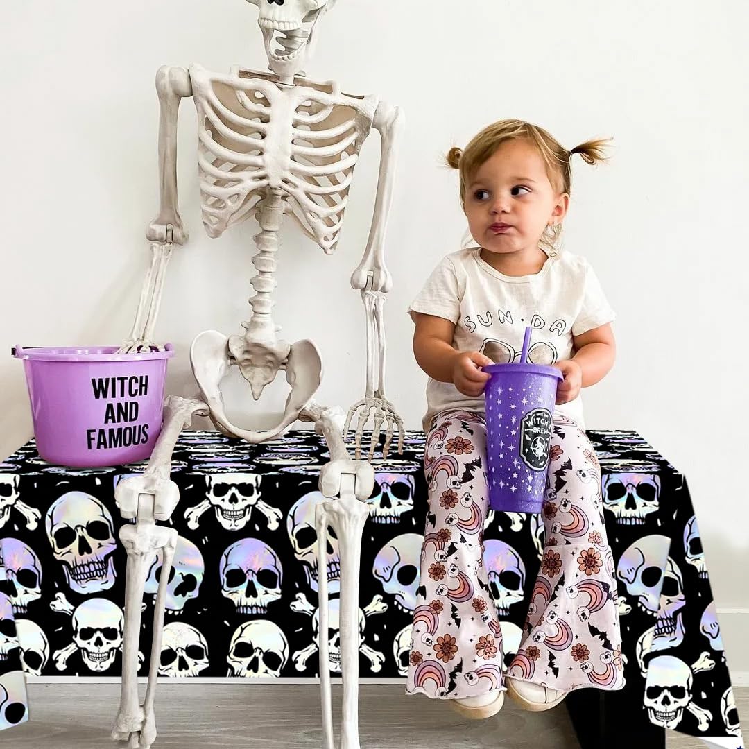 LOT DE 3 Nappes DHalloween En Plastique Motif Tête De Mort