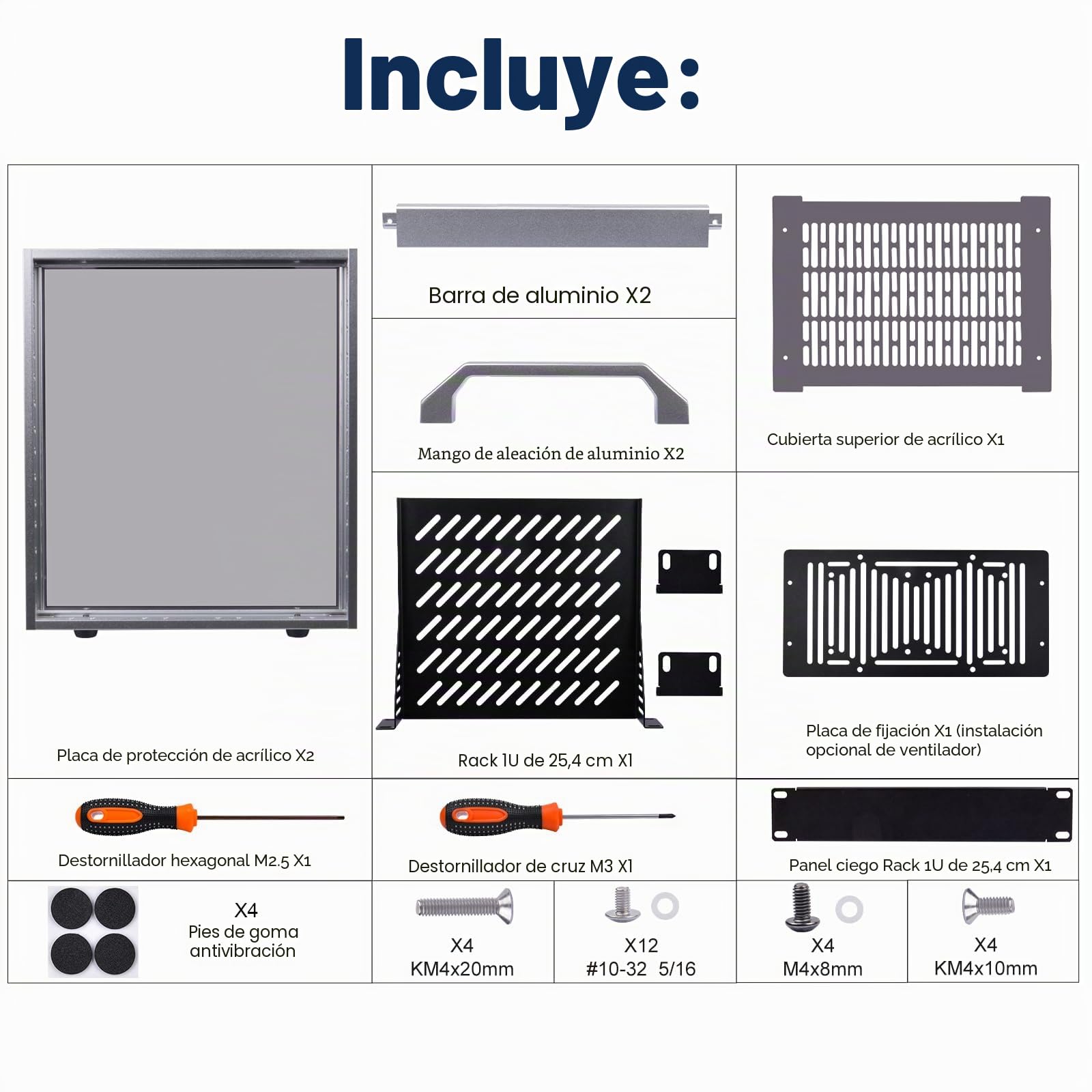 GeeekPi 4U Server Cabinet, 10 Pulgadas Server Rack for Network, Servers, Audio, and Video Equipment, DeskPi RackMate T0 Rackmount