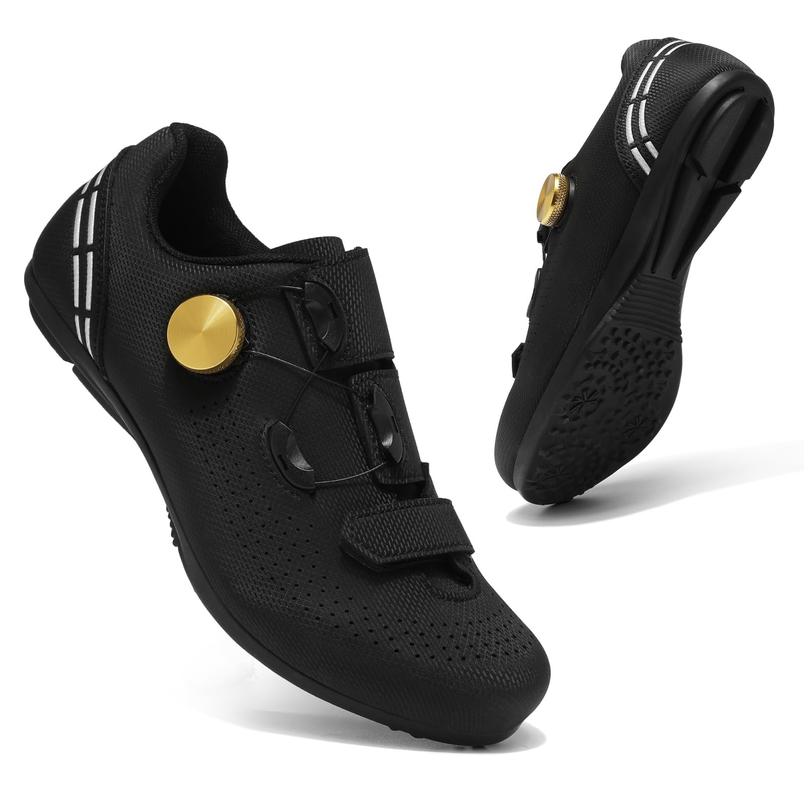 JiuQing Zapatillas Ciclismo Hombre Mujer Suela Goma Zapato Bicicleta Planas