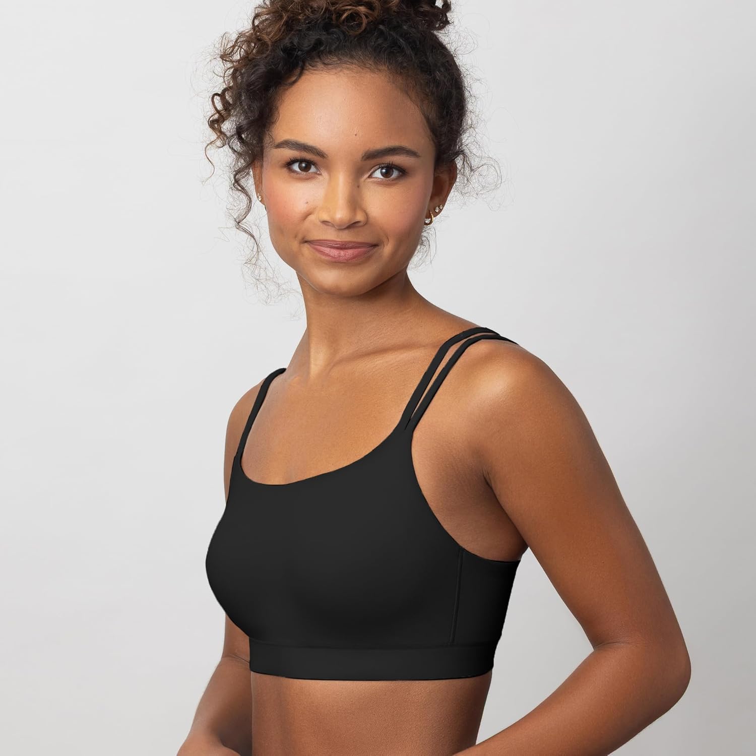 Floatley Cozy Adapt Medium Impact Sports Bra Wirefree Soft Comfort Back Closure Strappy Yoga Bra with Embedded Pads for Women - Image 2