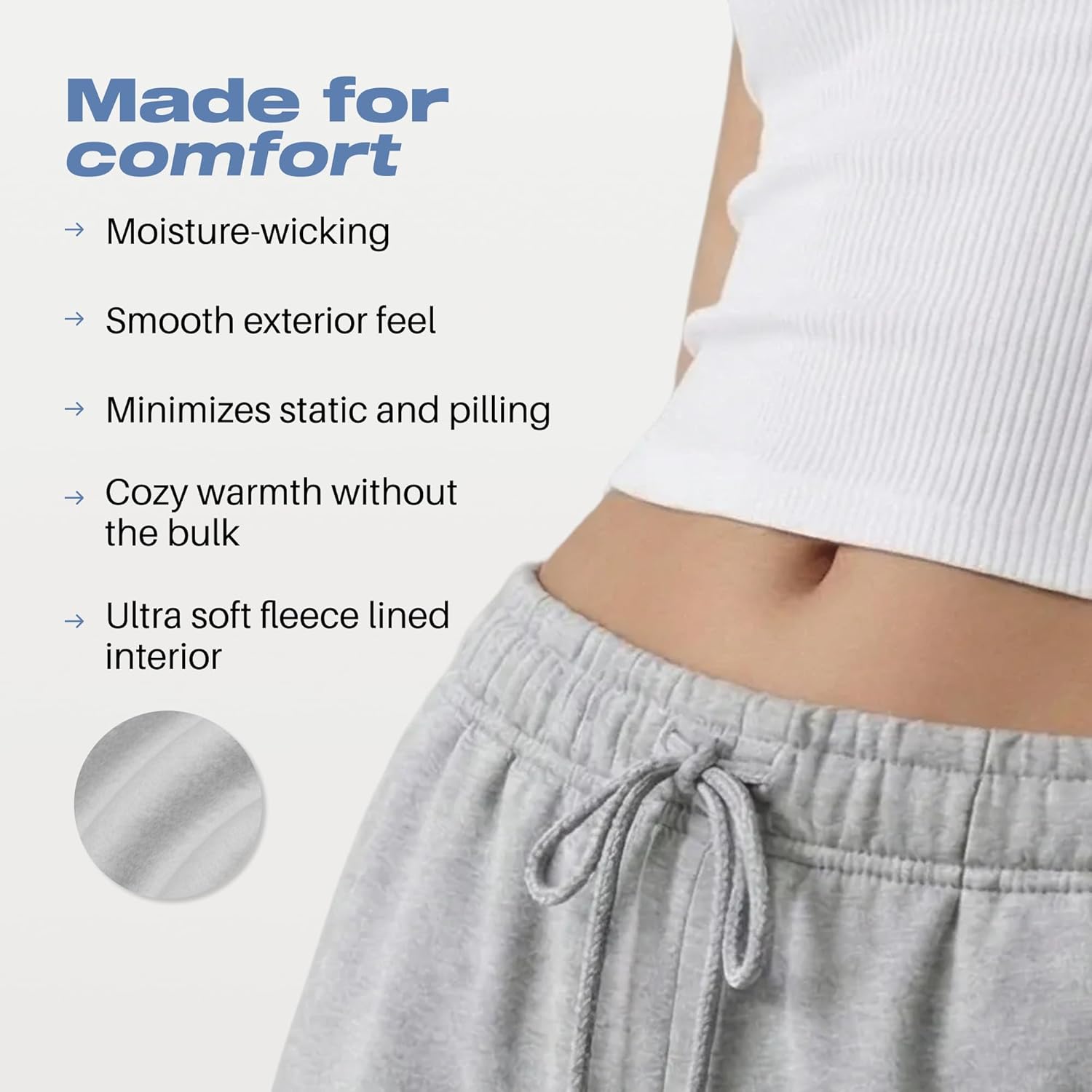 Common Stitch 3 Pack Straight Leg Fleece Lounge Sweatpants for Women — Deep Pockets, Relaxed Fit, Elastic Drawstring Waist