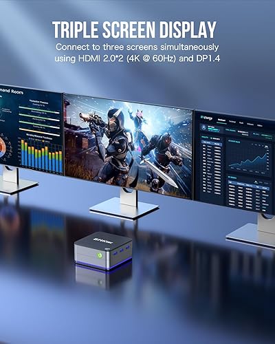 Miniatura 5 de GMKtec Mini PC de sobremesa Intel N100 Windows 11 Pro 12GB DDR5 256GB SSD Dual LAN, Mini computadora 4K Triple Display, WiFi6, BT5.2, eficiencia