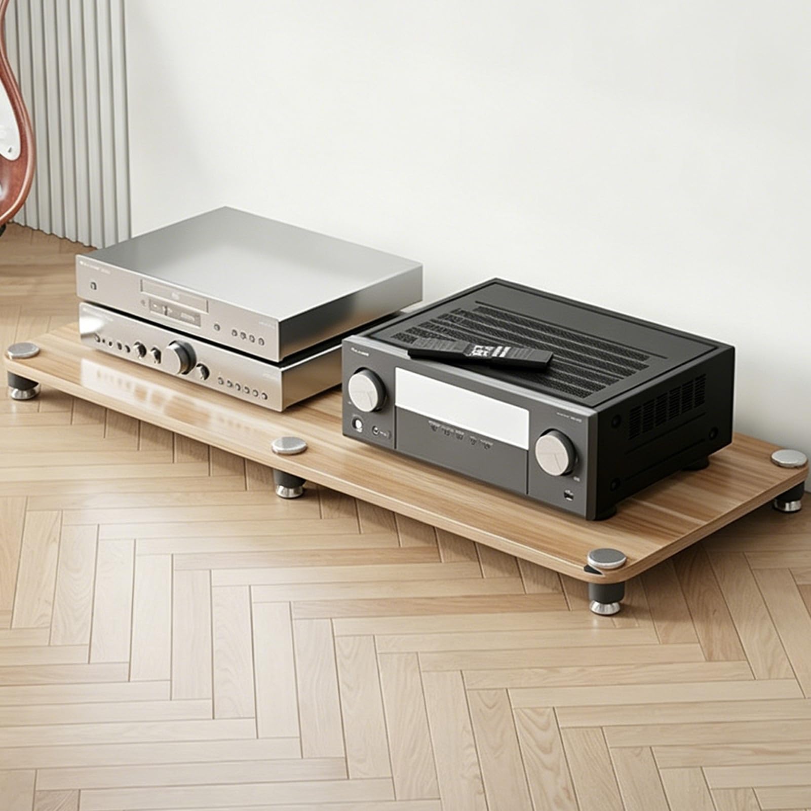 Mueble HiFi con pies amortiguadores de vibraciones para amplificador natural