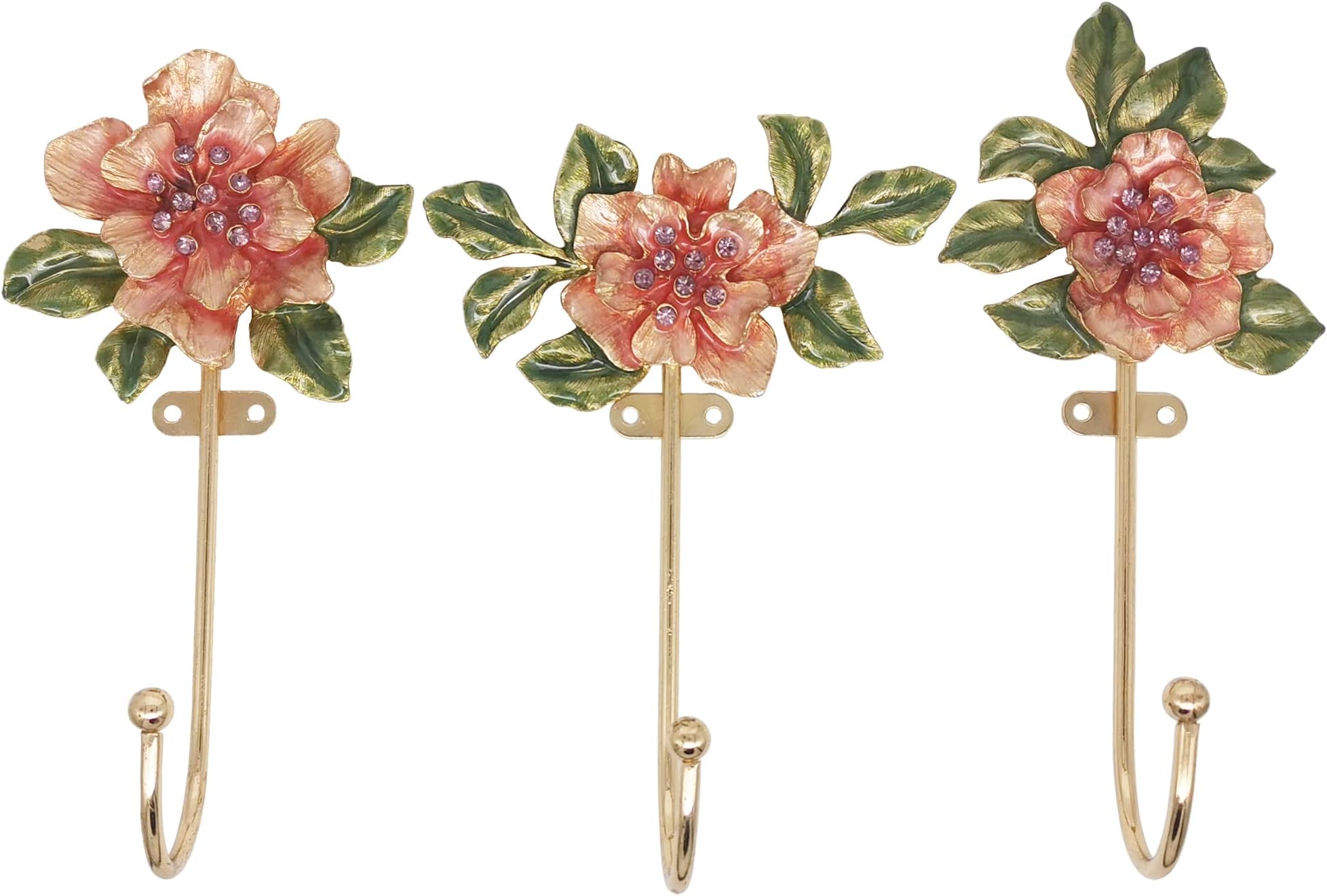 MyGift Decorative Flower Wall Hooks, Entryway Tropical Home