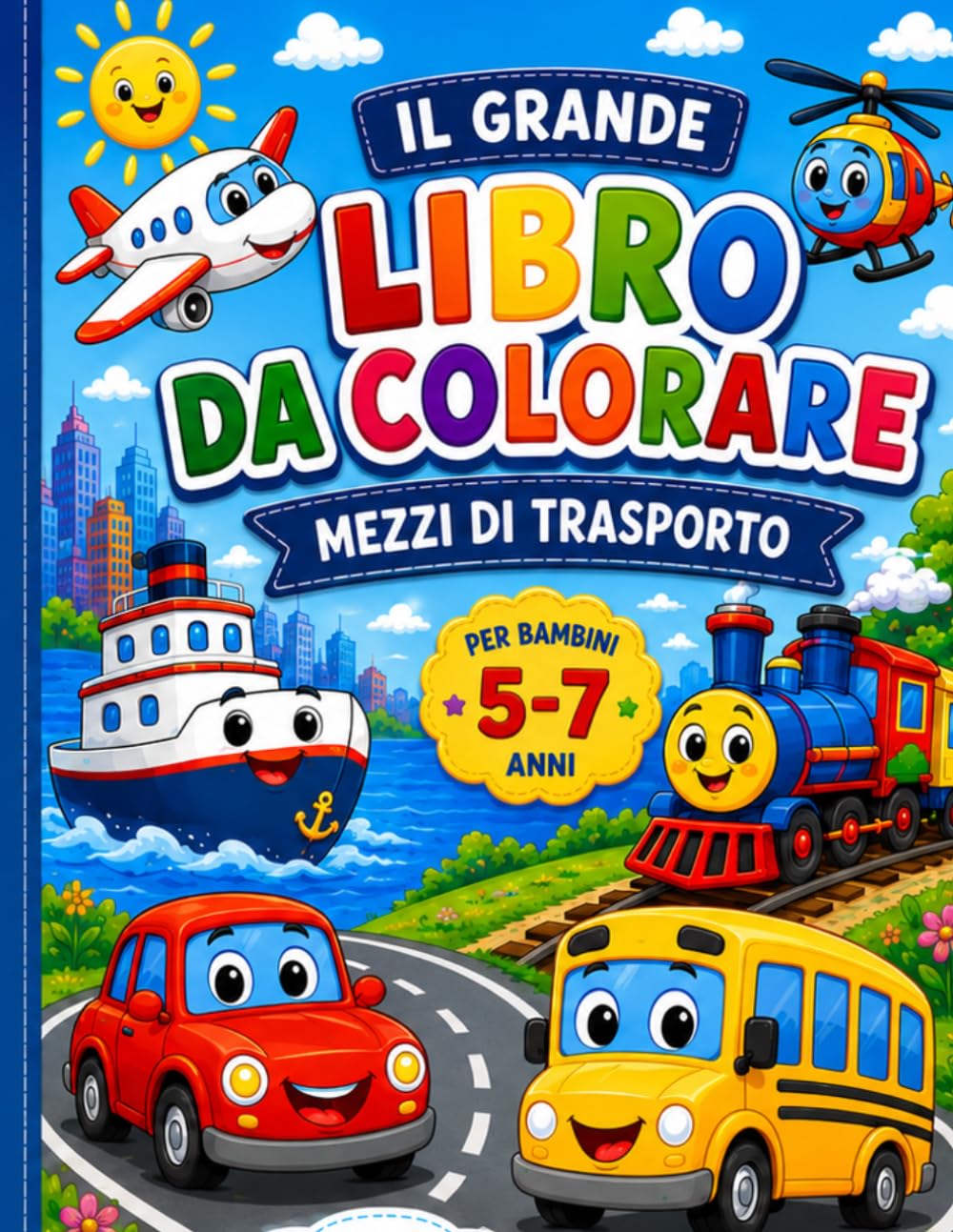 IL GRANDE LIBRO DA COLORARE: Mezzi di trasporto