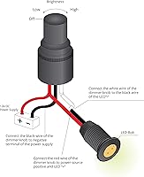 Vista 5 de Mini Perilla Atenuadora LED con Interruptor de Control Rotativo - atenuación PWM para LEDs de 12-24V, Totalmente Impermeable, atenúa hasta 4.8A a